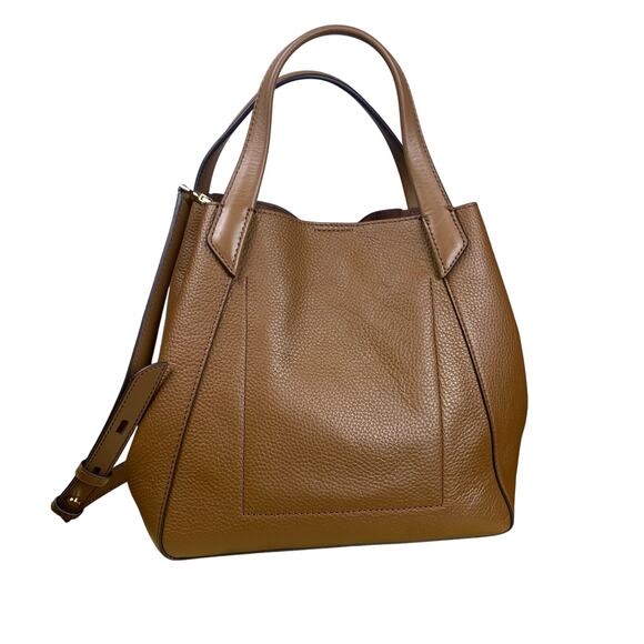 Michael Kors Brown Phoebe Large Leather  Bucket Bag Shoulder Crossbody - Picture 3 of 12